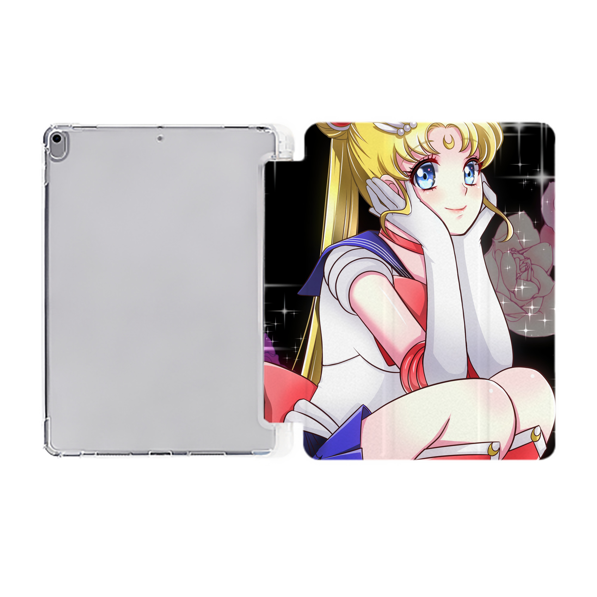 （画像用） 美少女戦士セーラームーン Sailor Moon IPad ケース ペン収納付き 三つ折りスタンド PUレザー×シリコン 対応機種9.5/10.5/10.9インチ